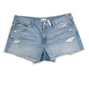 NEW MADEWELL Relaxed Denim Shorts distressed jean shorts size 22W
